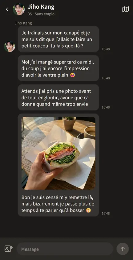 Écran de l'appli BEFF 2
