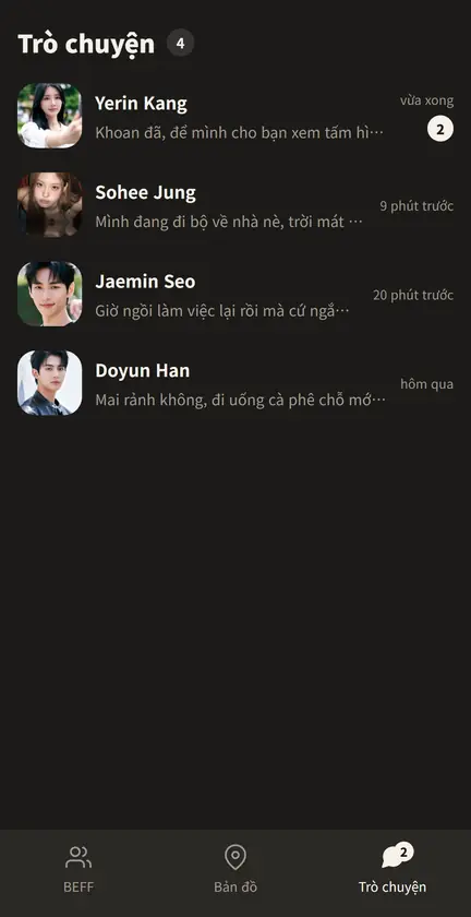 Màn hình ứng dụng BEFF 5